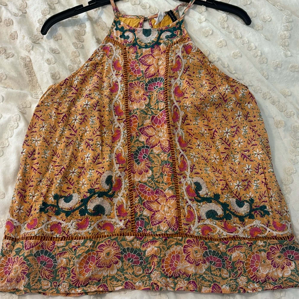 Anthropologie Embroidered Swing Blouse EUC